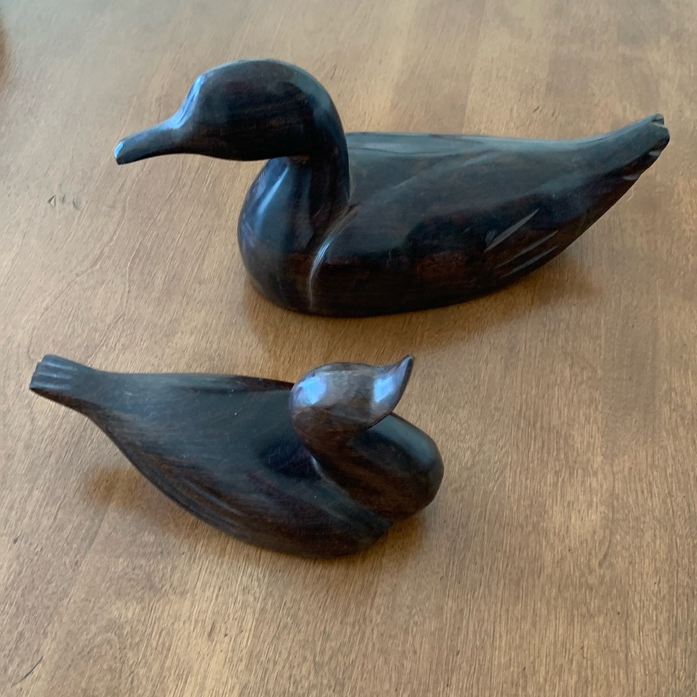 Vintage wooden ducks set of 2